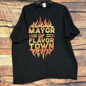 Mayor of Flavortown T-Shirt 3XL Black Guy Fieri Foodie BBQ Lover Chef Funny Gift